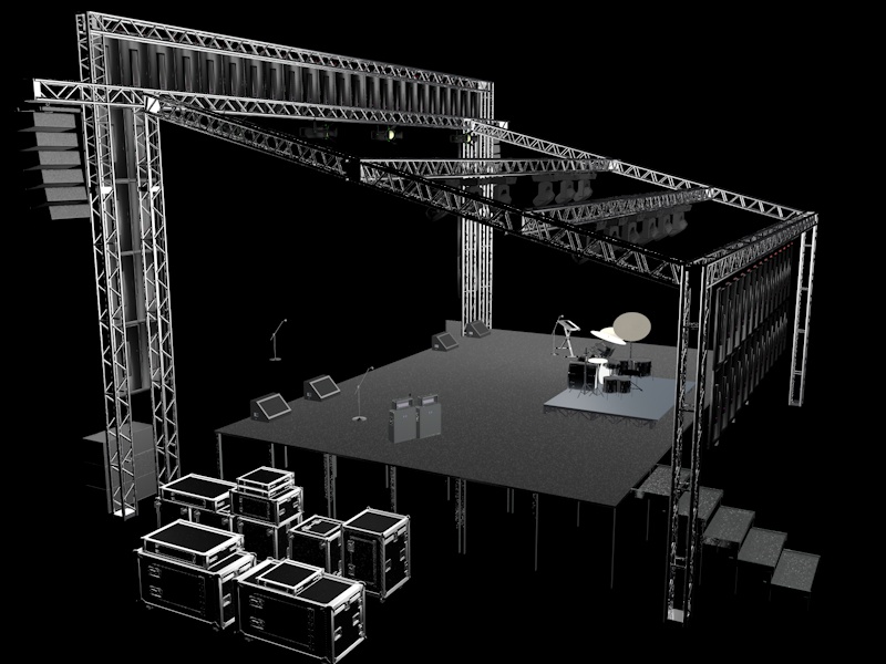 Projeto 3D de palco com LED